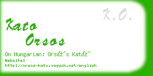 kato orsos business card